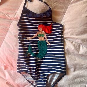 Mini Boden Blue Striped Mermaid One Piece